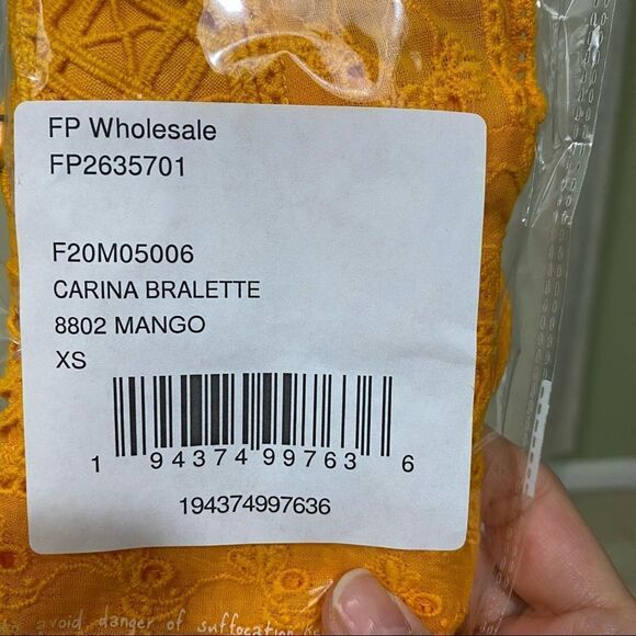 Free People Carina Bralette Mango - Size XS - Picture 8 of 8